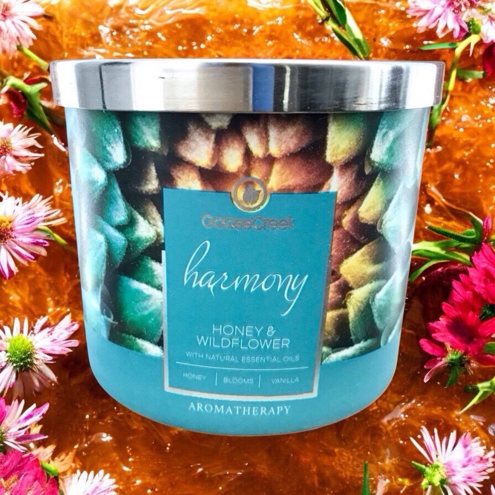 🆕40+ Hrs “HARMONY” Honey and Wildflower Aromatherapy 3 Wick Candle